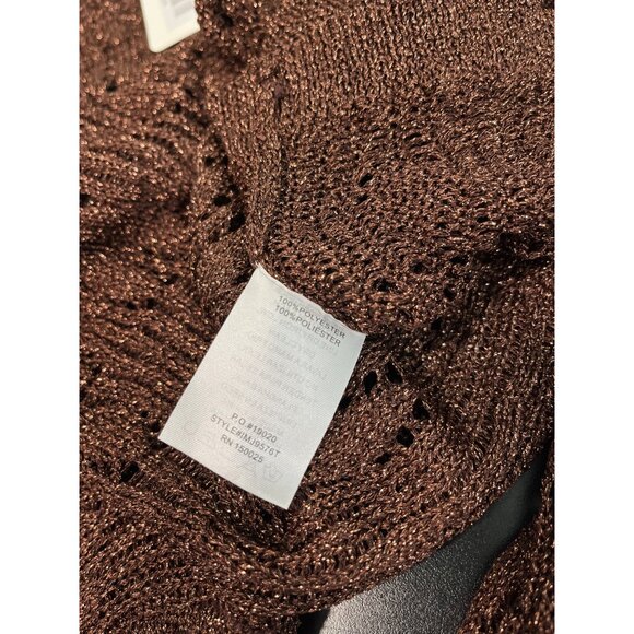 Emory Park Womens Metallic Bronze Crochet Sweater Size Small NWT - Picture 4 of 9
